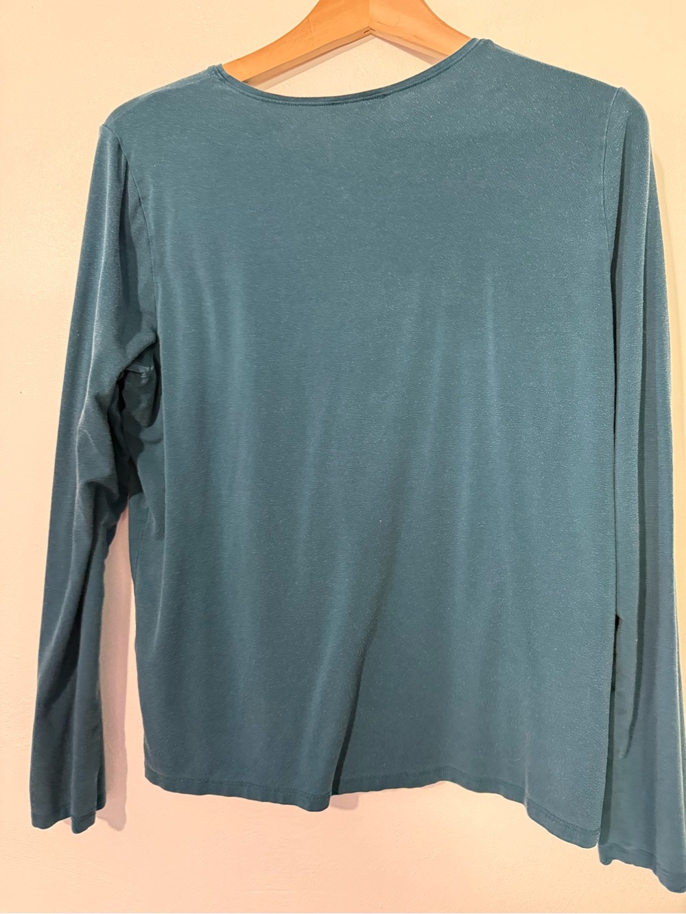 Eileen Fisher Teal Long Sleeve Crewneck Top - Picture 5 of 7